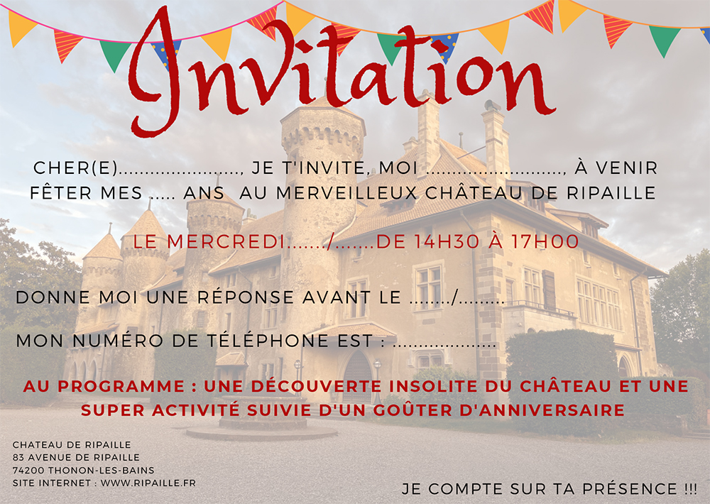 Château de Ripaille - Fondation Ripaille - 🎉 ANNIVERSAIRE ENFANTS 🎉 🎈  Envie de faire découvrir un lieu magique pour fêter l'anniversaire de votre  enfant ? Le château de Ripaille vous ouvre